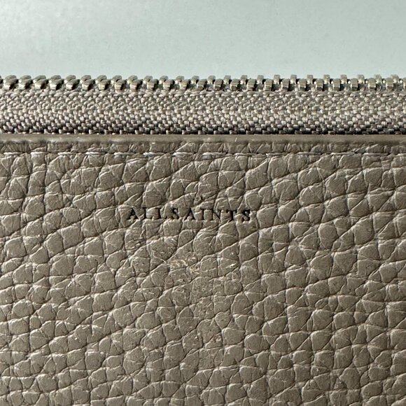 All Saint Fetch Green Leather Zip-Around Long Wallet - Picture 4 of 14